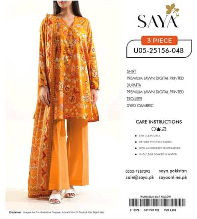 3 Piece Lawn Dress