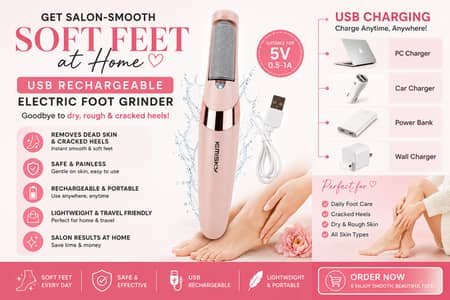 Electric Foot Grinder - Soft Feet at Home | USB Rechargeable