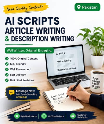 AI Script Writing | Article Writing | Product Description Writing