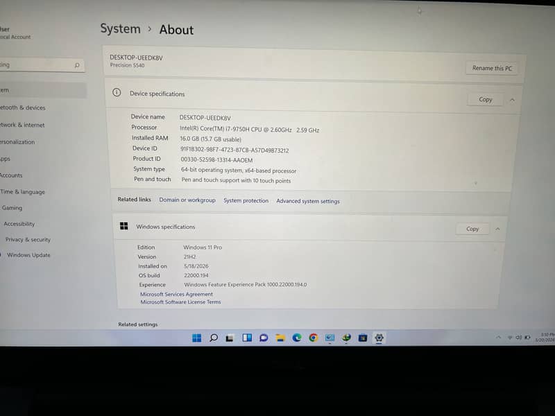 Dell precision 5540 0