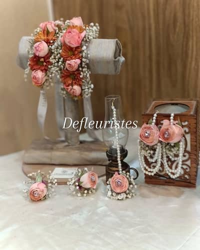 Beautiful Handmade Floral Jewelry Set  Perfect for Mehndi, Mayun, Br