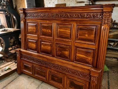 New pure woden shisham king size bed
