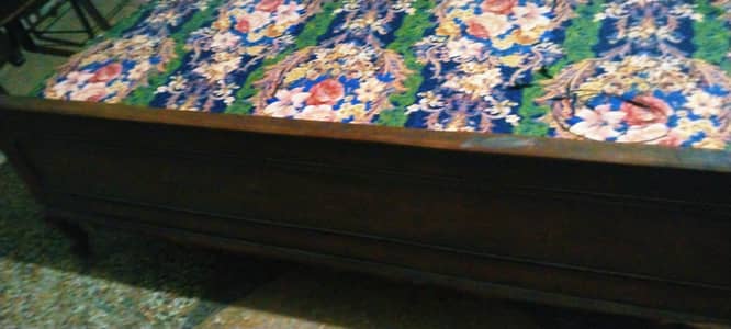 wooden double bed