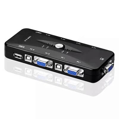 4 Port USB 2.0 KVM Switch Box for Controlling Multiple Computers
