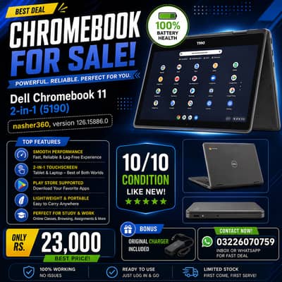 Dell Chromebook 11 2-in-1 (5190) | 100% Battery | 10/10 Condition