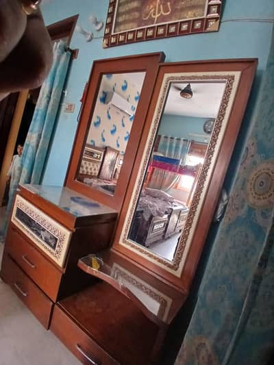 solid wood double mirror dressing table  for sale
