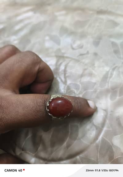Aqeeq Sulemani original ring in chandi