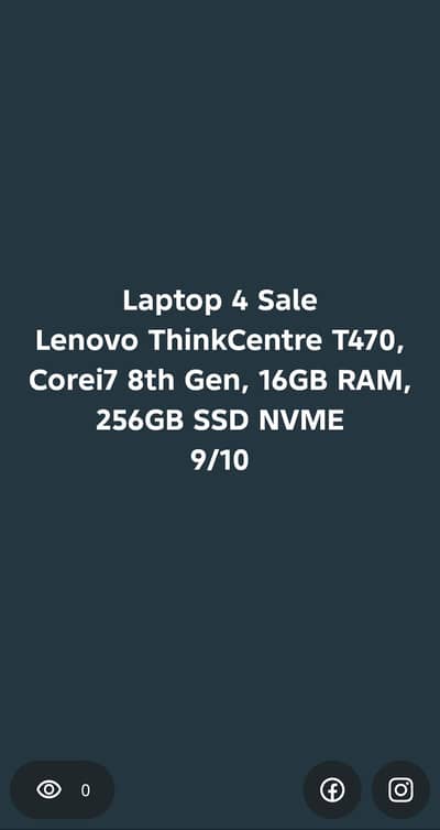 Laptop Lenovo  T470  for Sale