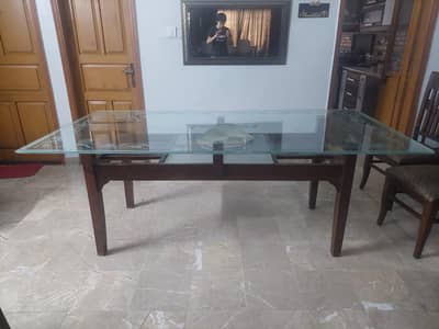 glass top dining table
