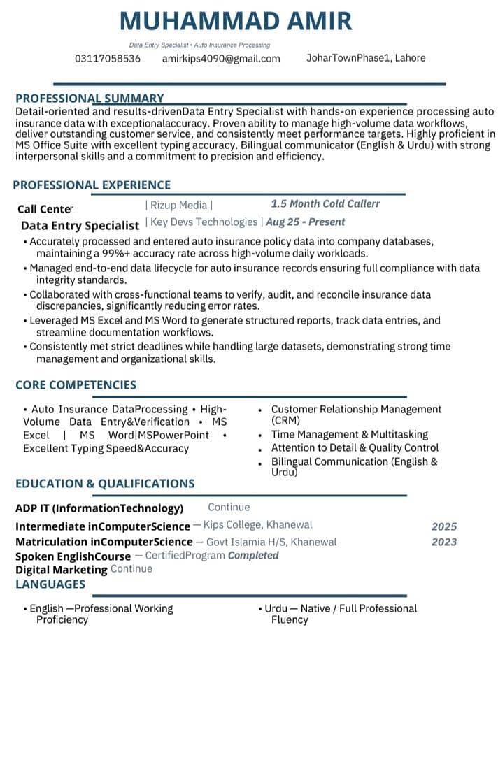 Data entry specialist 0