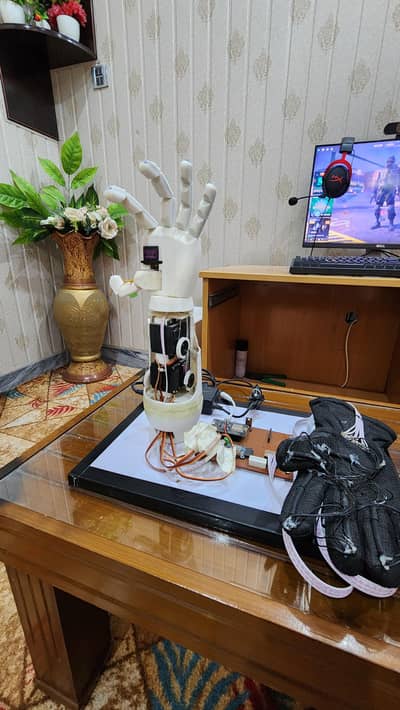 DIY ESP8266 Flex Sensor Controlled 3D Robotic Arm Hand Project
