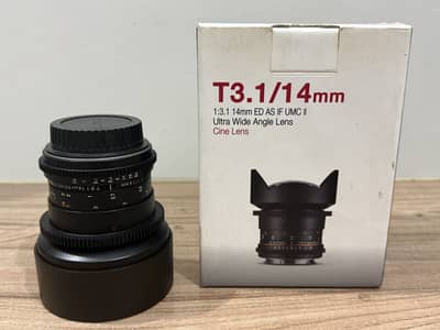 Samyang 14mm F 1.4 cine lens 10/10 brand new