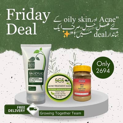 SCS Acne kit - face wash, Acne mask, mud mask | 100% original