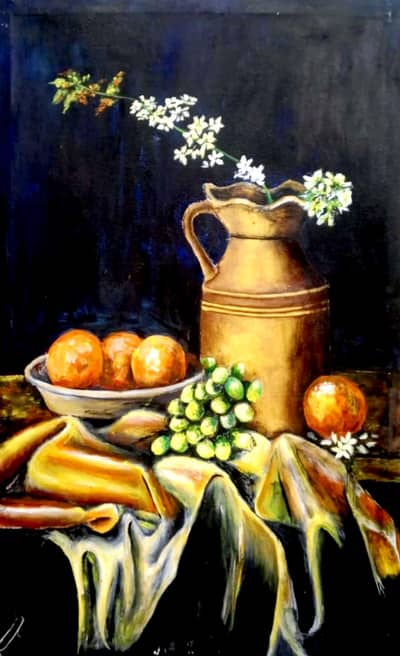 Fruits and drapery