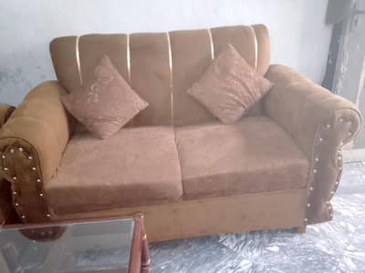 comfortable sofa set with center table