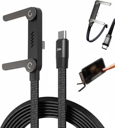 2 In 1 Data Cable With Stand, Type C (Premium)