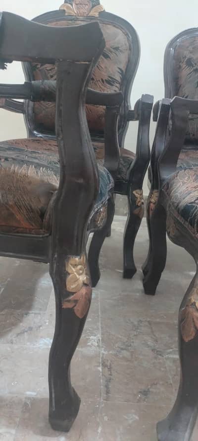 4 Wooden Cushion Armchairs For Sale (Good Condition)