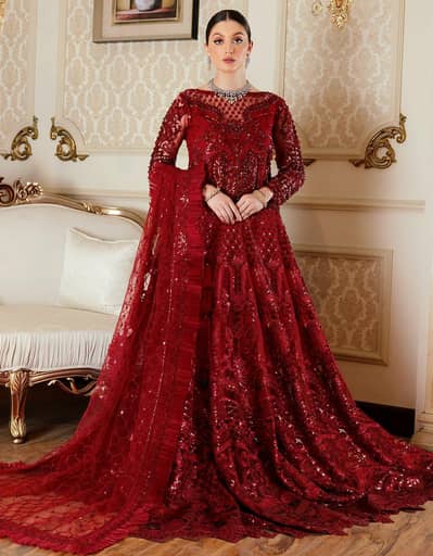Baraat waleema dress with bridal jewelry
