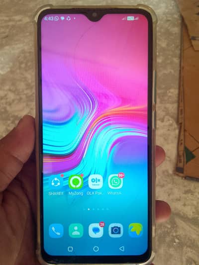 infinix hot 9 play 4/64 only phone hai glass tota hai nazar nai ata