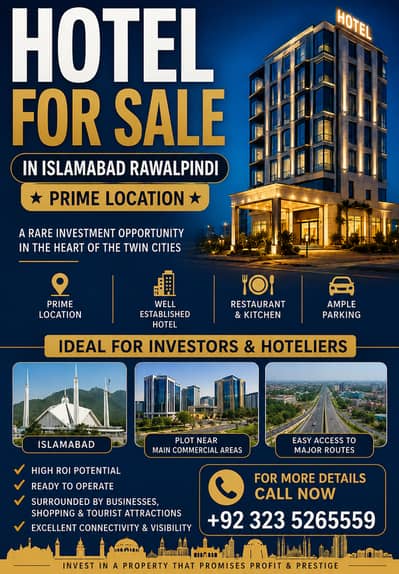 Hotel for Sale in Islamabad – Prime & Standard Location