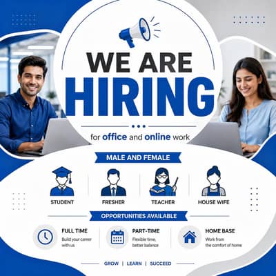 We are hiring Male and Female for job