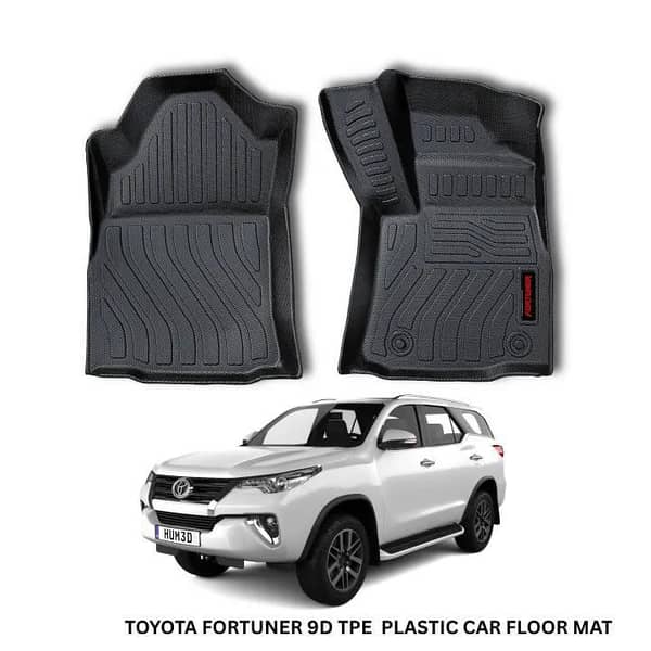 Toyota Fortuner TPE Rubber Floor Mats Tray Type Imported Premium Quality 4 Pcs Set Waterproof, Washable and ScratchProof