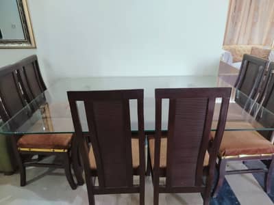 Glass Dinning Table  &  06 Chairs