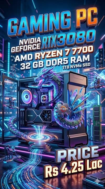 Gaming PC RTX 3080 | Ryzen 7 7700 | 32GB RAM | High-End performance