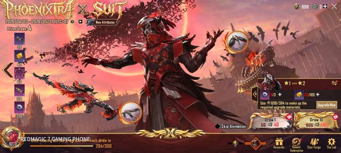 PUBG X suit blood raven or Pheonixtra
