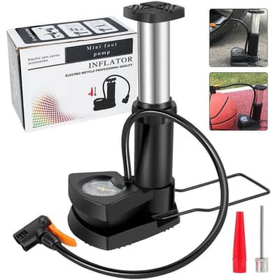 Portablle Air Pump For Car Bike cycle / Pressure Gauge Fast Inflator