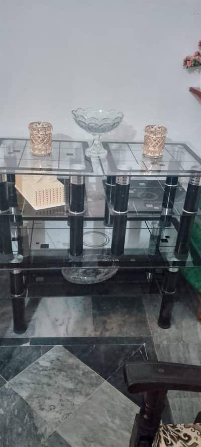 3 glass tables