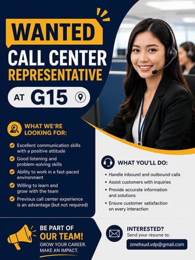 call center agent,s & receptionist