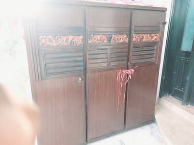 Luxury Sheesham Wood Almari | 3 Door Wardrobe | Fresh Polish | Solid Q