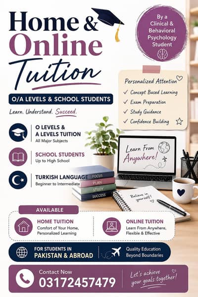 Turkish & O/A Levels Tutor - O/A Levels & Turkish Language Classes