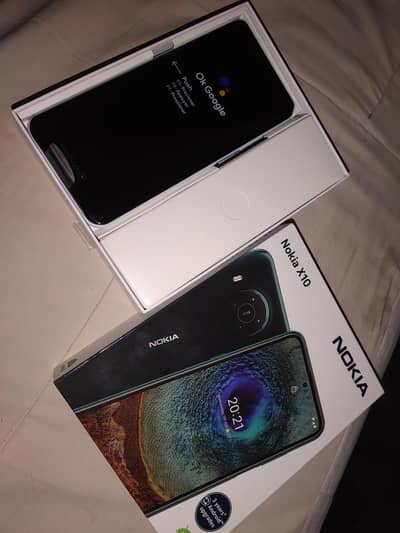 nokia x10 5G  just box open not used . . 6/128 non pta. 03110904264