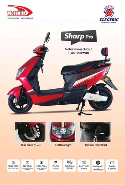 United EV Sharp Pro Model 2026 - Installment Electric Scooty