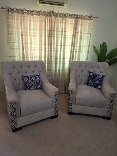 Pair of Tufted Wing Chair sofas