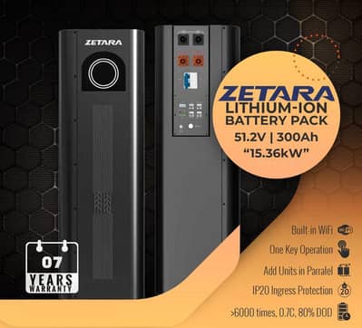 Zetara 51.2 Volt 300Ah Lithium Battery