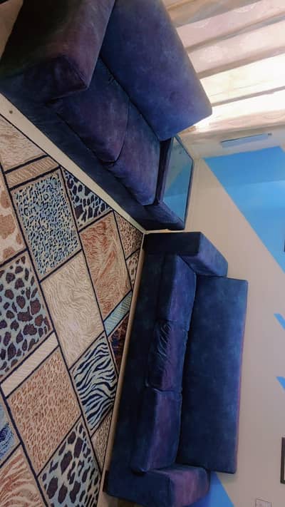 7 seater sofa set with attached glass table