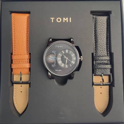 Men's Quartz Watch Set with 2 Straps Stainless Steel cash on delivery