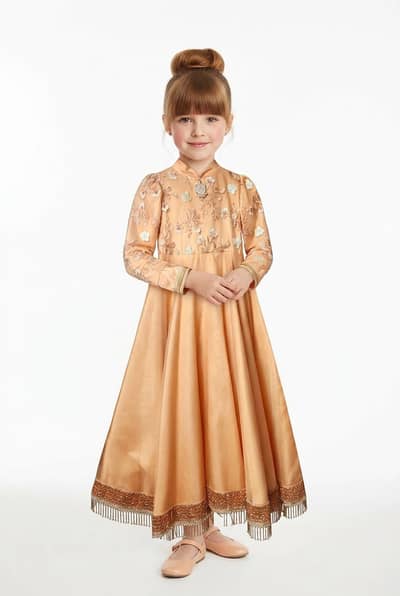 Urgently Selling Beautiful Peach Embroidered Frock