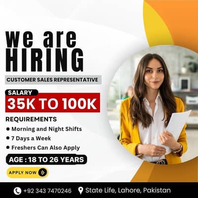  Hiring Customer Sales Representatives (CSR) - Earn up to 100K/Month