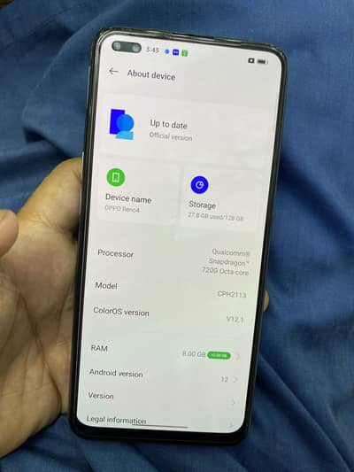 OPPO Reno 4 full box 8/128 (03156062963)