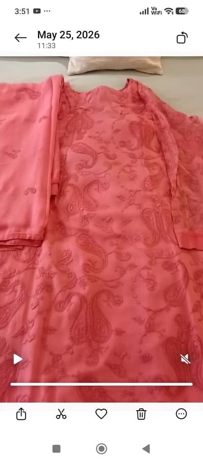 3 PC Bright Coral Pink Suit