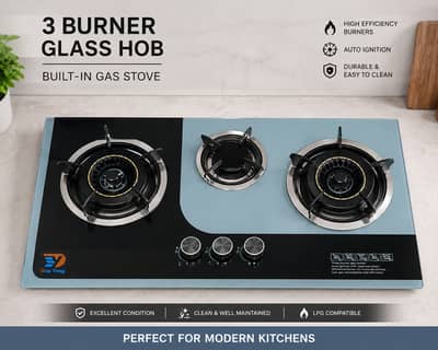 3 burners glass top stove