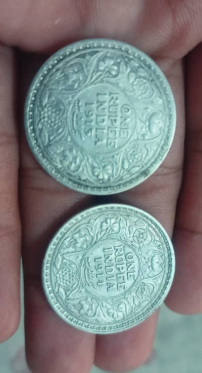 Antique British India Silver Coins 02