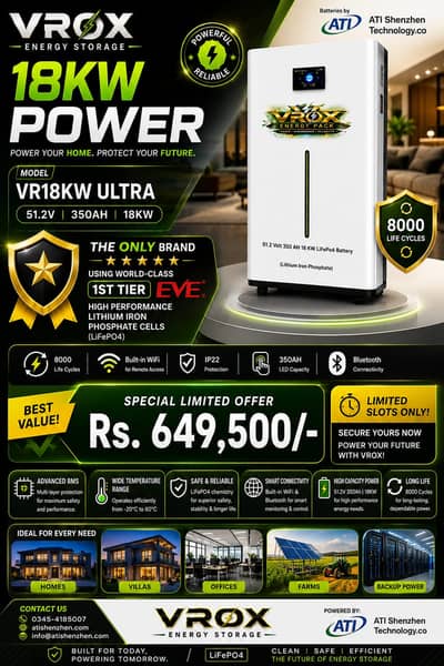 VROX Battery |Lithium Battery |18KW Battery |Solar Battery|