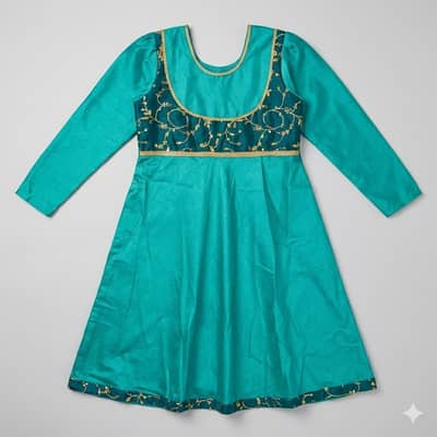 Anarkali frock for girls 2 piece with trouser of same colour