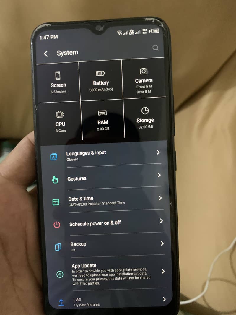 Itel Vision 2s . Rabta num 03151550350 2