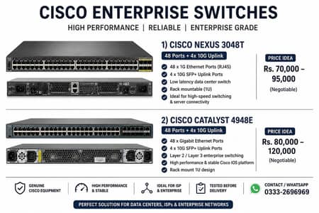 Cisco Nexus 3048T + Cisco Catalyst  4948E Enterprise Switches